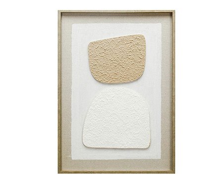 Quadro Decorativo em Linho Empilé Bege e Branco | Westwing