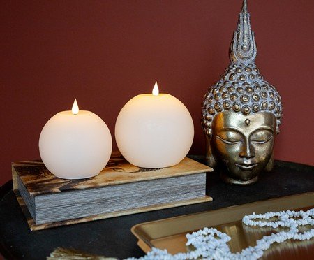Vela Decorativa de LED Cerchio Branco Médio | Westwing