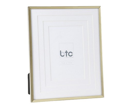 Porta-Retrato Finezza Branco e Dourado Pequeno, gold | WestwingNow