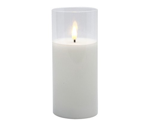 Vela Decorativa de LED Torche Branco Grande, white | WestwingNow