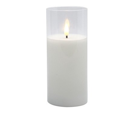 Vela Decorativa de LED Torche Branco Grande | Westwing