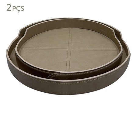 Jogo de Bandejas Decorativas Corium Bege | Westwing