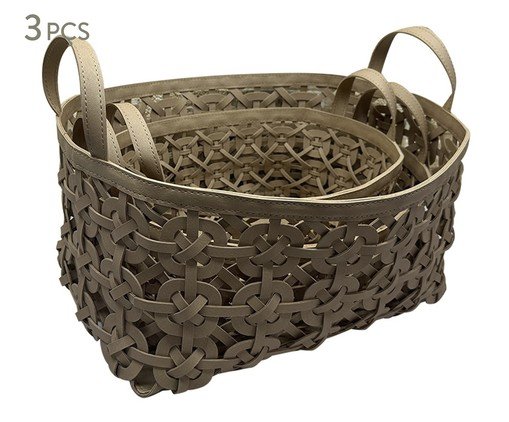Jogo de Cestos Decorativos Vimini Bege, beige | WestwingNow