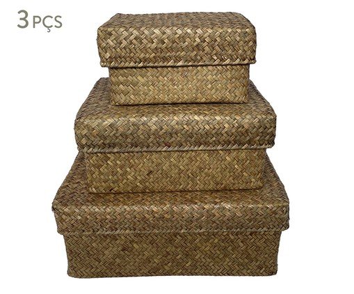 Jogo de Caixas Decorativas Naturel Marrom, brown | WestwingNow