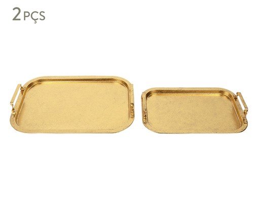 Jogo de Bandejas Decorativas Aurum Dourado, gold | WestwingNow
