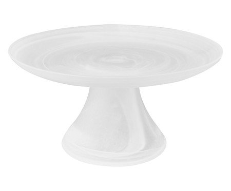 Prato para Bolo com Pé Branco Fosco - 25 cm | Westwing