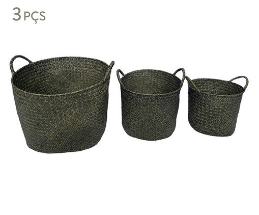 Jogo de Cestos Decorativo Vannerie Verde, green | WestwingNow