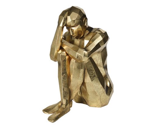 Adorno Decorativo Pensatore Dourado, gold | WestwingNow