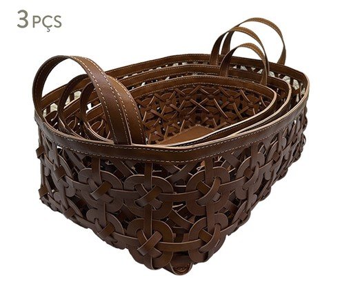 Jogo de Cestos Decorativos Intrecci Marrom, brown | WestwingNow