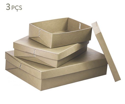Jogo de Caixas Decorativas Rivoli Bege, beige | WestwingNow