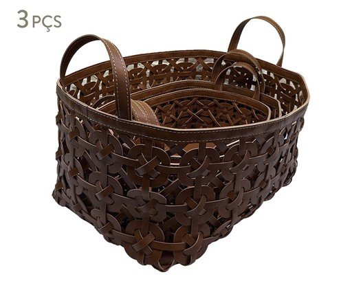 Jogo de Cestos Decorativos Vimini Marrom, brown | WestwingNow