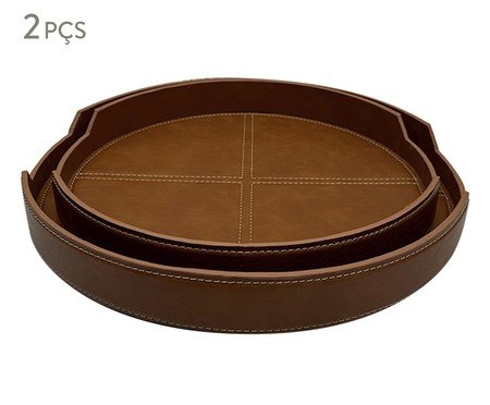 Jogo de Bandejas Decorativas Corium Marrom | Westwing