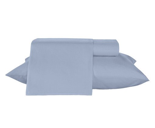 Jogo de Lençol Diamante Liso Azul, blue | WestwingNow