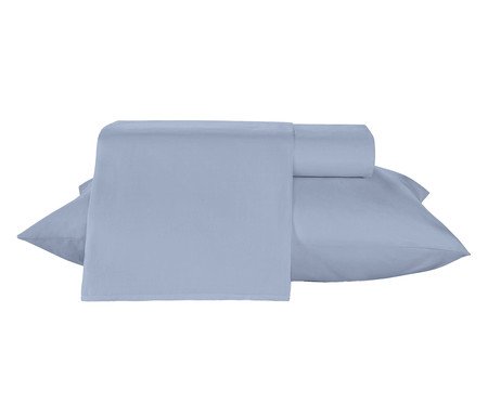 Jogo de Lençol Diamante Liso Azul | Westwing