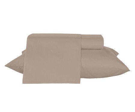 Jogo de Lençol Diamante Liso Warm Sand
