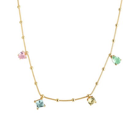 Colar Pedras Coloridas Semijoia Ouro 18K | Westwing