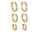 Trio de Argolinhas Semijoias Cravejadas Ouro 18K, Dourado | WestwingNow