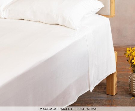 Jogo de Lençol em Algodão 400 fios Branco | Westwing