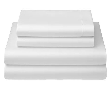 Jogo de Lençol em Algodão 400 fios Branco | Westwing