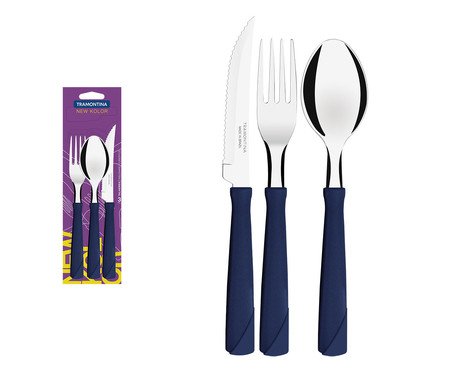 Faqueiro em Inox New Kolor Azul | Westwing