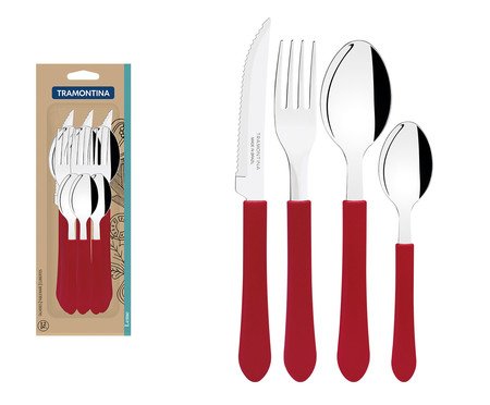 Faqueiro em Inox Leme Vermelho | Westwing