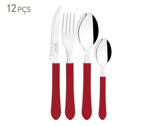 Faqueiro em Inox Leme Vermelho, Vermelho | WestwingNow