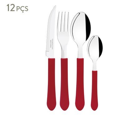 Faqueiro em Inox Leme Vermelho | Westwing