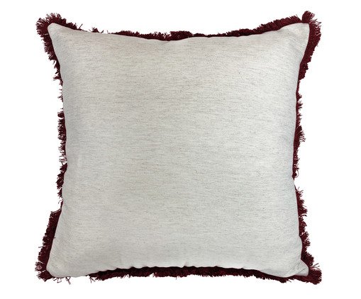 Almofada Sarja Cru com Franja Marabu Marsala, white | WestwingNow