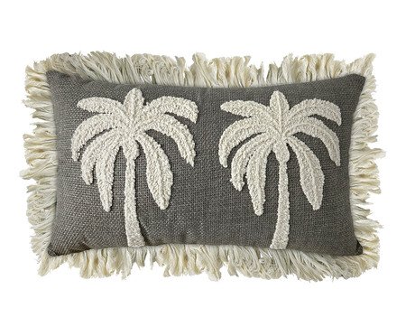 Almofada Linho Cinza Boucle Cru Coqueiros | Westwing