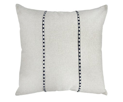 Almofada Linho Bege com Debrum Due Marinho ll, grey | WestwingNow