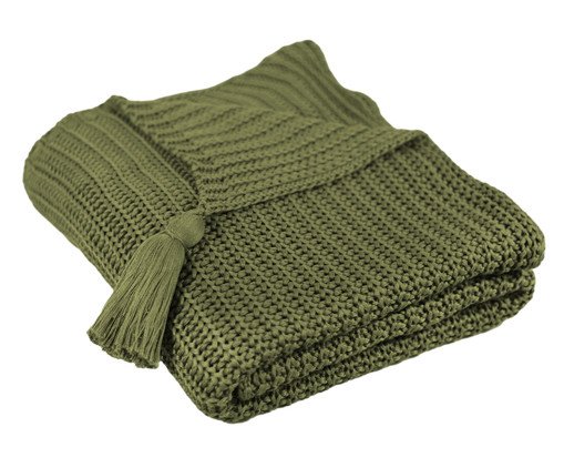 Manta Trico Trama Frade Oliva, green | WestwingNow