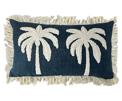 Almofada Linho Jeans Boucle Cru Coqueiros, blue | WestwingNow