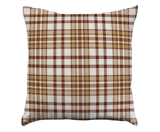 Almofada Linho Xadrez Terracota Estampa lll, Terracotta | WestwingNow