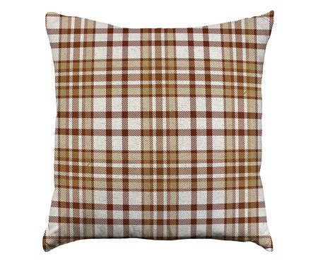 Almofada Linho Xadrez Terracota Estampa lll | Westwing