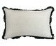 Almofada Sarja Cru com Franja Marabu Verde l, white | WestwingNow