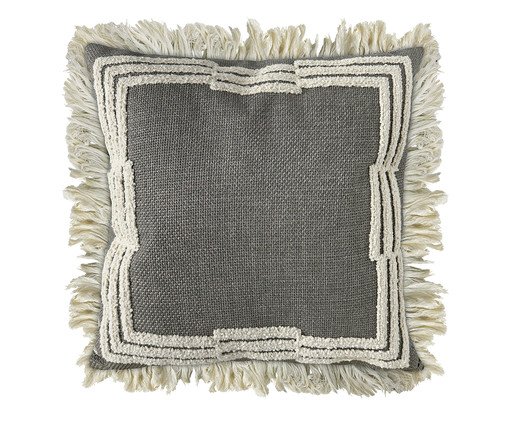 Almofada Linho Cinza Boucle Cru Geométrico, grey | WestwingNow