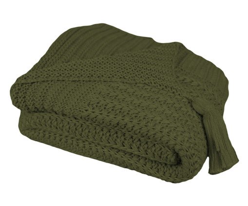 Manta Tricô Trama Lotus Oliva, green | WestwingNow