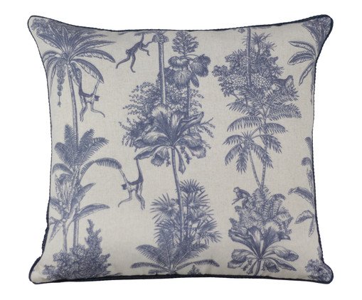 Almofada Linho Cru Estampa Floresta Azul, Raw | WestwingNow