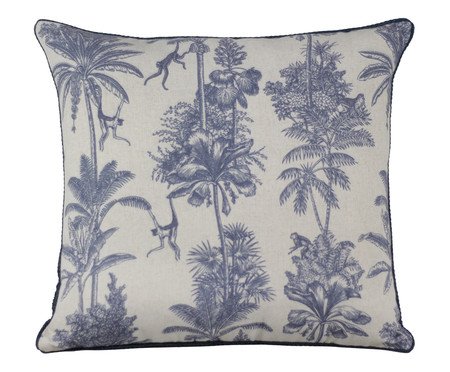 Almofada Linho Cru Estampa Floresta Azul | Westwing