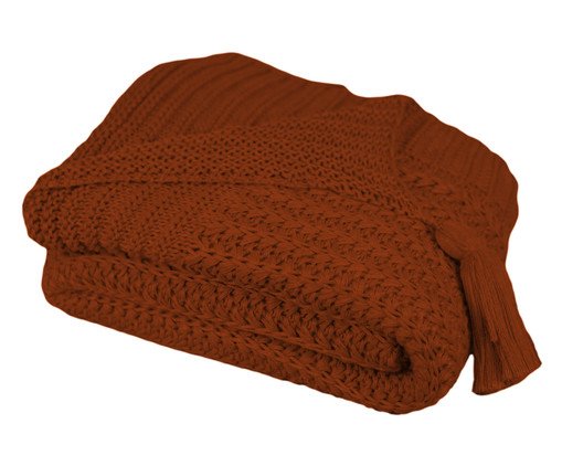 Manta Tricô Trama Lotus Ferrugem, brown | WestwingNow