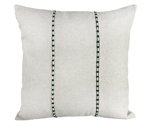 Almofada Linho Bege com Debrum Due Verde ll, green | WestwingNow