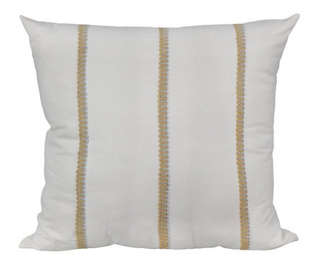Almofada Sarja Cru Rami Rendado Dourado l | Westwing