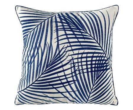Almofada Sarja Folhagem Azul | Westwing