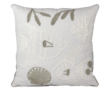 Almofada Linho Cru e Boucle Peixe Fendi | Westwing