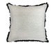 Almofada Sarja Cru com Franja Marabu Verde, white | WestwingNow