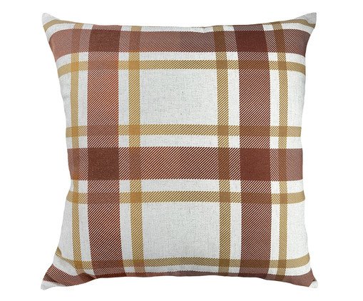 Almofada Linho Xadrez Terracota Estampa ll, Terracotta | WestwingNow