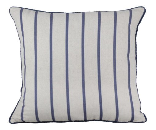 Almofada Linho Cru Estampa Listras Azul, Raw | WestwingNow