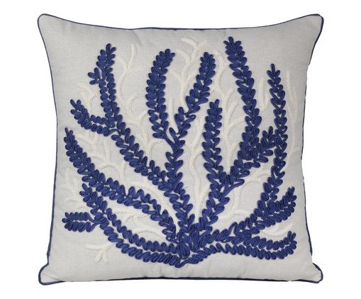 Almofada Linho Cru e Boucle Coral Azul, Raw | WestwingNow