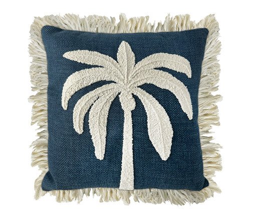 Almofada Linho Jeans Boucle Cru Coqueiro, blue | WestwingNow