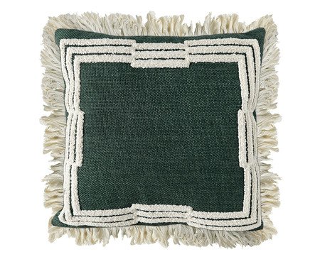 Almofada Linho Verde Bouclé Cru | Westwing